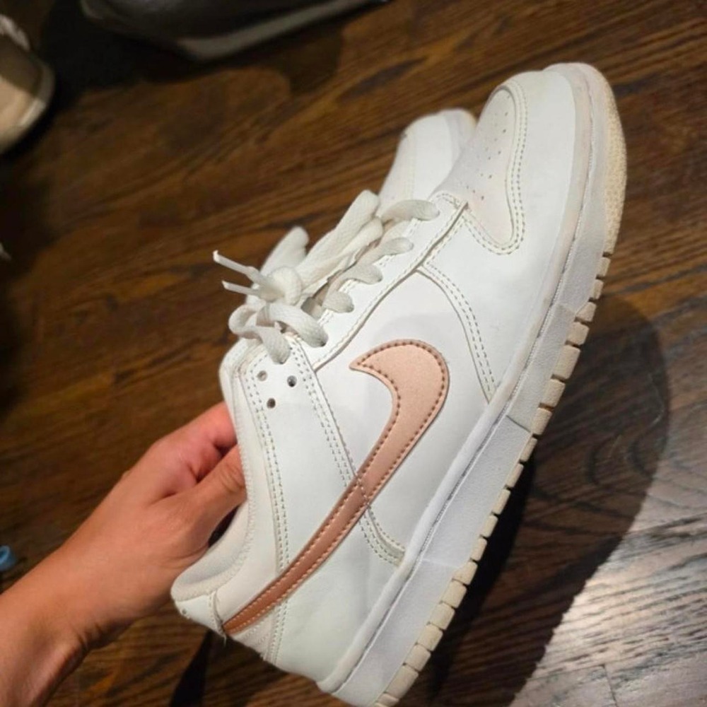 Nike Dunk Low Panda sneakers in white and pink